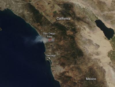 Fires in San Diego County, Calif.