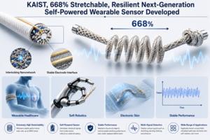 KAIST Develops Next-Generation Self-Powered Wearable Sensor Resilient to 668% Elongation