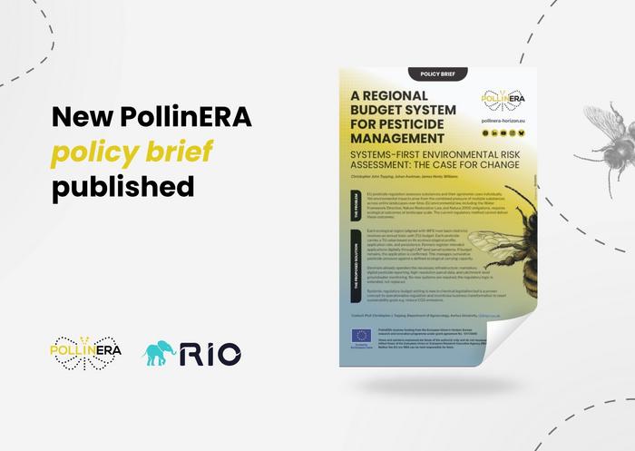 New PollinERA policy brief proposes regional budget system for pesticide management for Europe