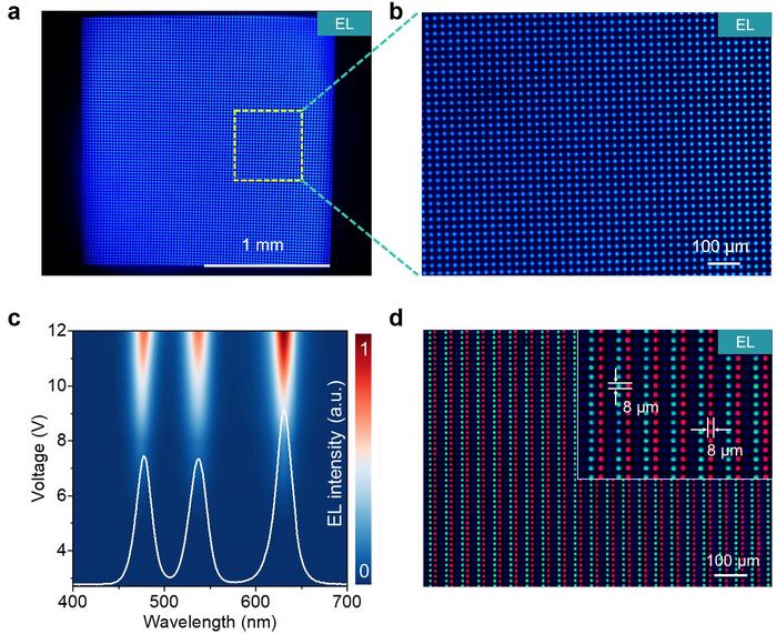 Figure 2 Full-color color-converted Micro-QLED device.