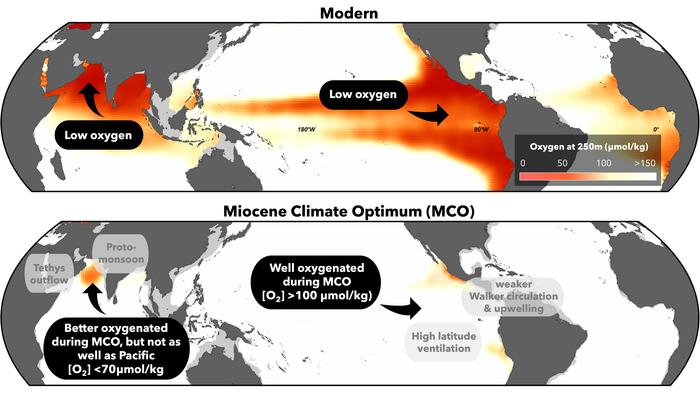Map of modern and ancient oxygenation