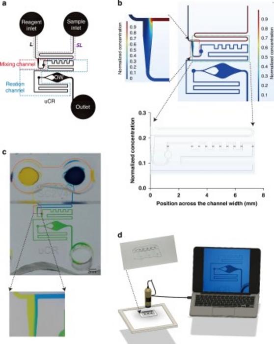 Illustration of the uCR-Chip and the test system.