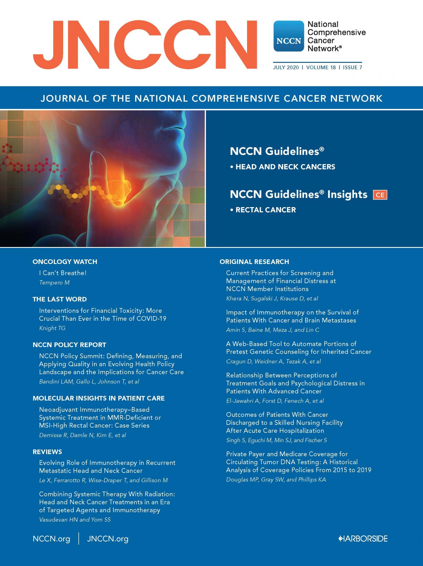 JNCCN July 2020 Cover