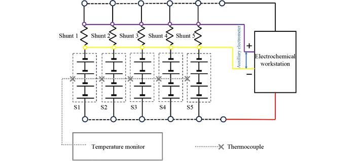 Schematic diagram of connection of cells and evaluation system.