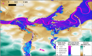 Pioneering study shows flood risks can still be considerably reduced if all global promises to cut carbon emissions are kept