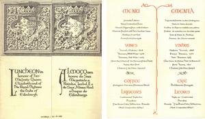 1957 luncheon menu