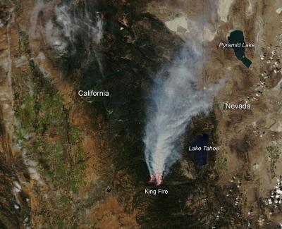 California's King Fire East of Sacramento