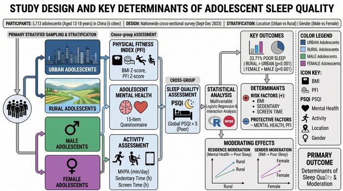Study found that girls and adolescents living in more rural areas tend to have lower sleep quality