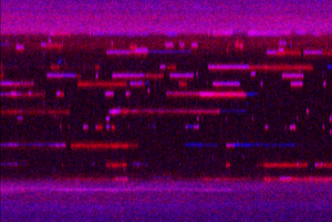 Kymograph showing repair proteins binding and unbinding to DNA