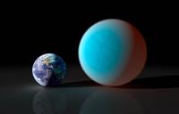 Size Comparison of GJ1214b and Earth