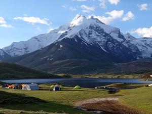 Researchers' base camp in central Tajikistan