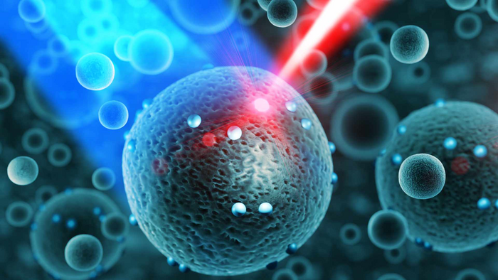 Nanoparticle irradiated with a laser