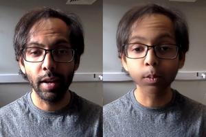 Dr Utkarsh Gupta demonstrates the enfacement illusion