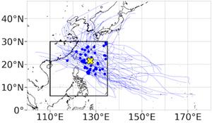 Typhoons associated with extreme monsoon rains