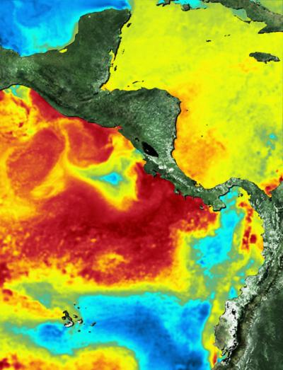 Heat Map around Galapagos and Cocos Island