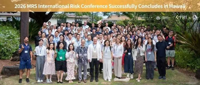 Group photo of attendees at the 2026 MRS International Risk Conference, University of Hawaii at Manoa, Honolulu
