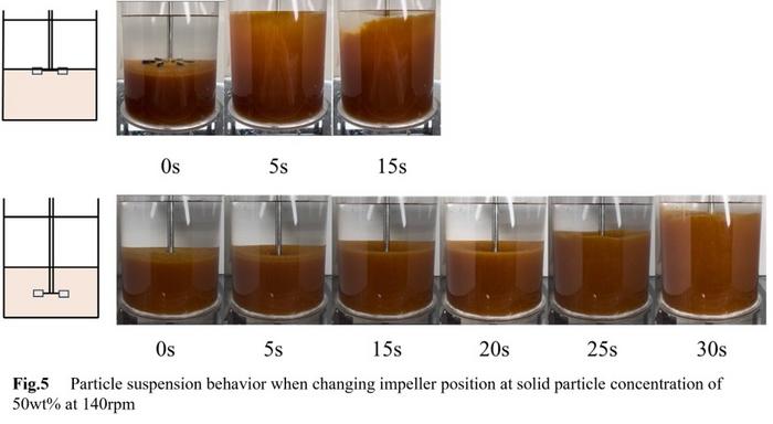 Particle Suspensions at Different Impeller Positions