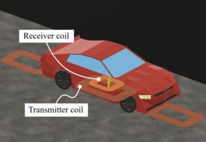 Conceptual diagram of dynamic wireless charging for electric vehicles.