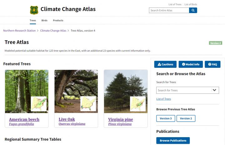 Climate Change Atlas offers a glimpse at the future of forests in Eastern United States