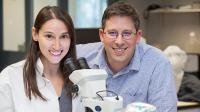 Master's student Julie Steinberg and Prof. Jonathan Cohen,  University of Delaware 