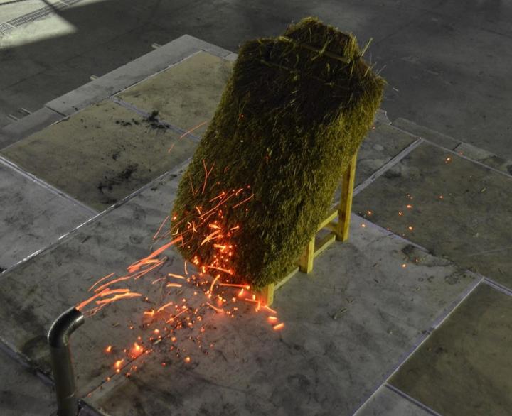 Firebrand Attack on Thatched-Roof Model