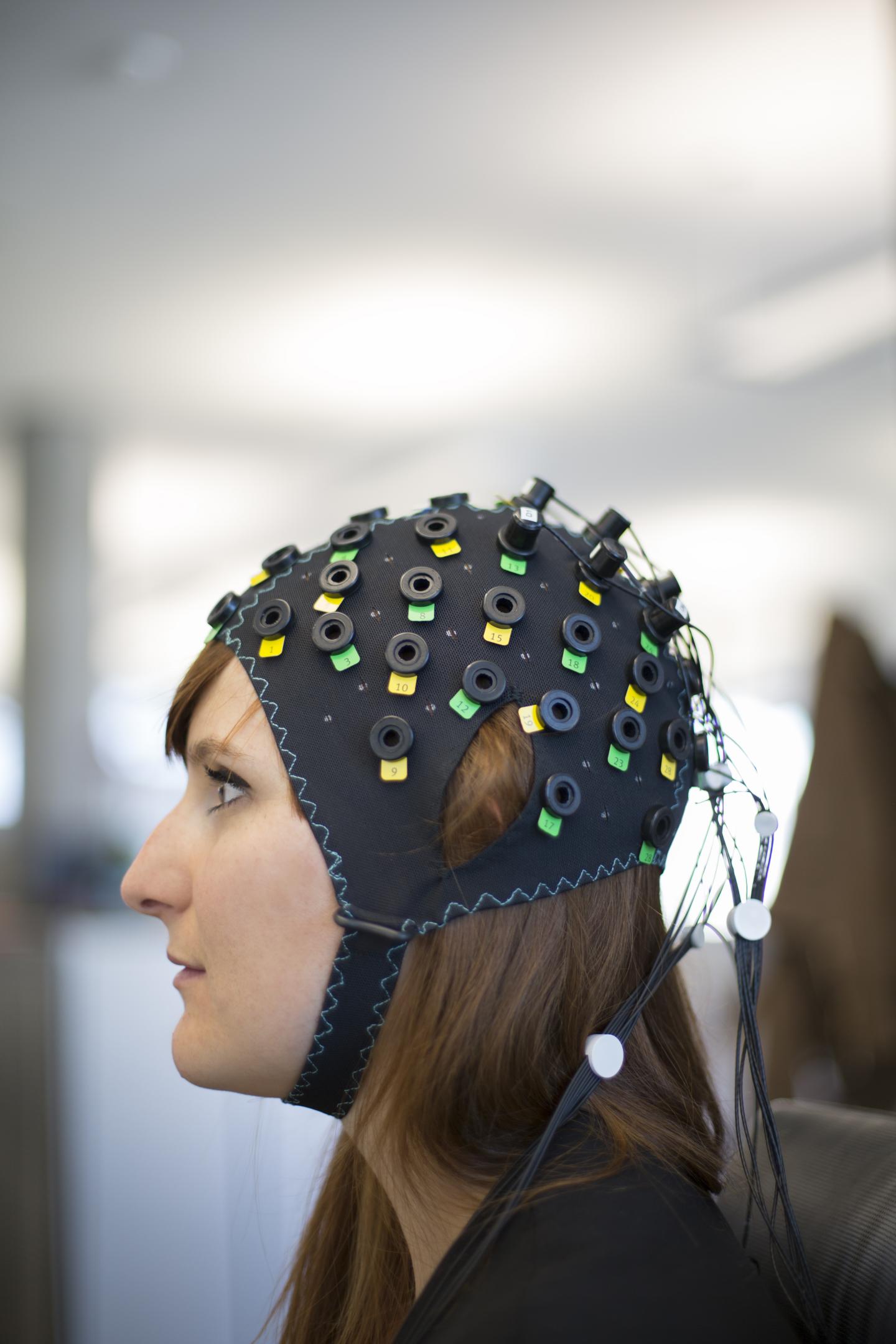 The NIRS/EEG Brain Computer Interface System Shown on a Model