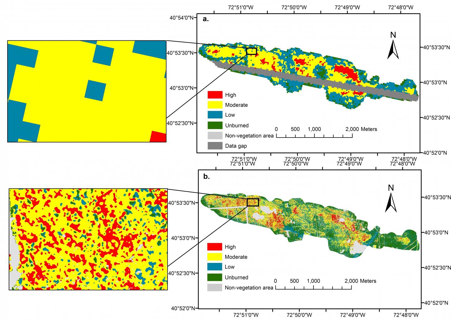 Maps of Burn Severity Over the Area Affected by the Crescent Bow Wildfire in the Long Island Pine Ba