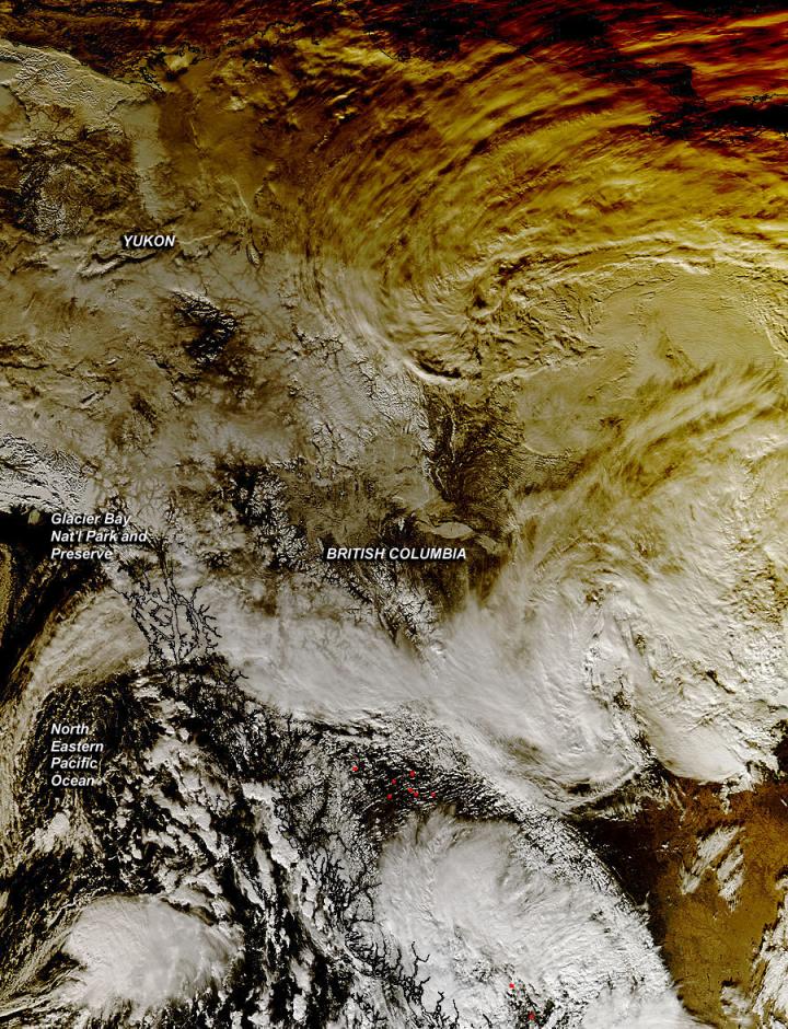 NASA's Aqua Satellite Sees Partial Solar Eclipse Effect in Western Canada