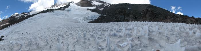 Glaciers on volcano close to Santiago, Chile.