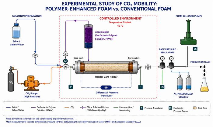 Experimental equipment for evaluating polymer-enhanced foams