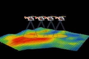 Schematic representation of the airborne gamma-ray survey.