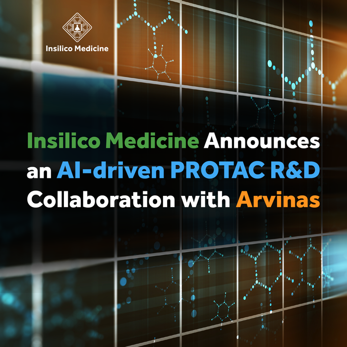 Insilico Medicine Announces an AI-driven PROTAC R&D Collaboration with Arvinas