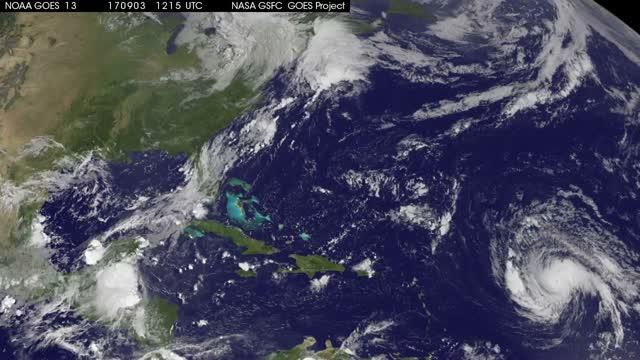 Satellite Animation Tracking Category 5 Hurricane Irma
