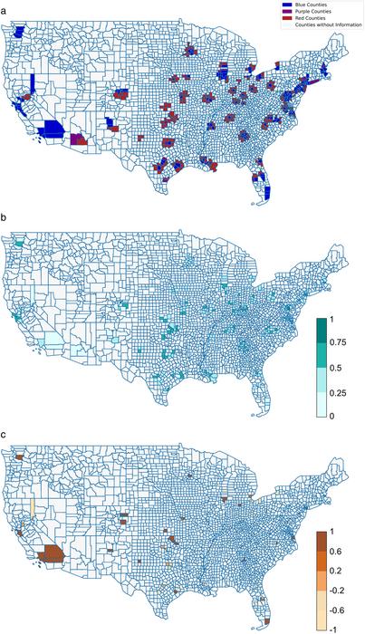 Political polarization on the move: Analyzing geographical mobility between counties in the U.S.