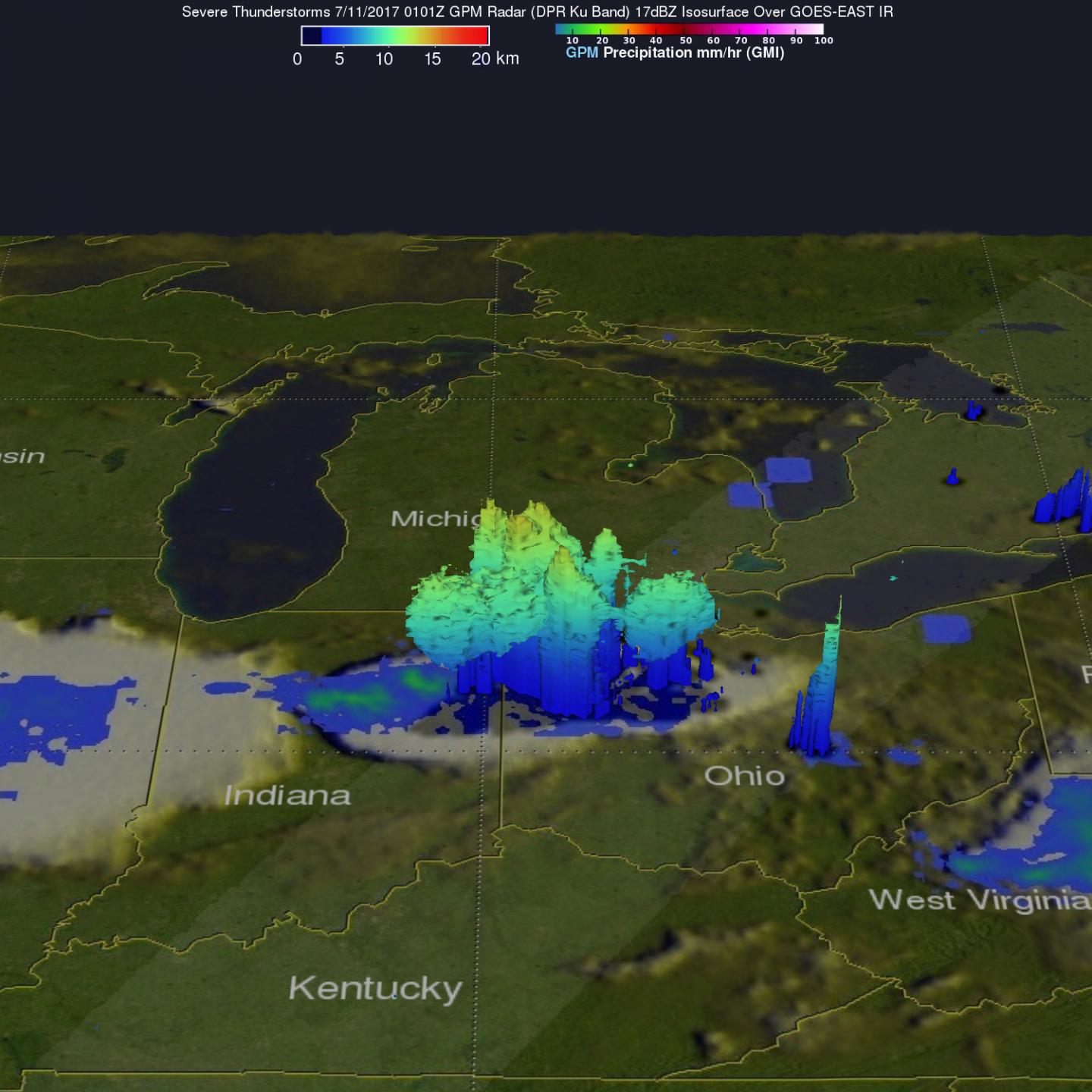 3-D Rainfall Visualization
