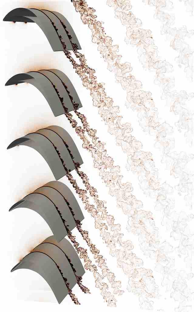 Flow Over 5 Jet Engine Low-Pressure Turbine Blades