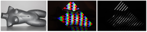 Figure 3. RGB and IR images projected onto a target surface