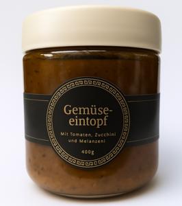 Transparent jar of stew