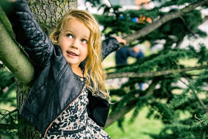Child climbing a tree