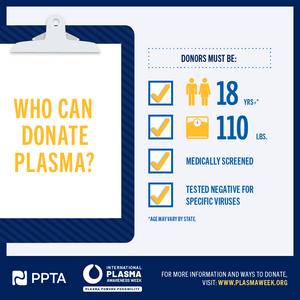 Who can donate plasma?