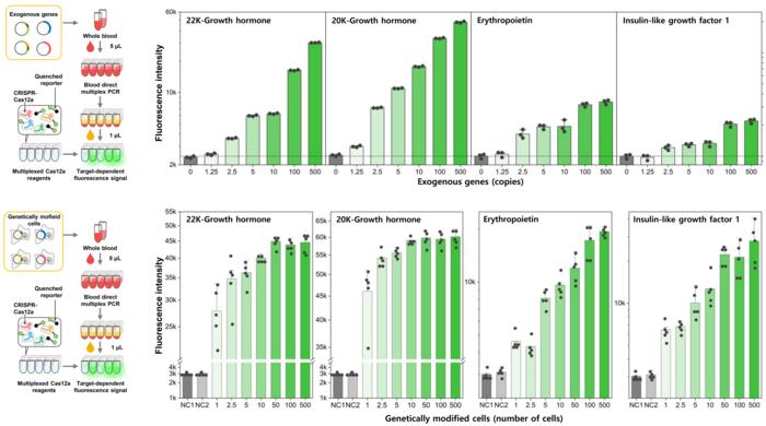 [Figure 2] Detection of 2.5 copies of 4 doping genes and single cell-level of genetically modified cellss using CRISPR