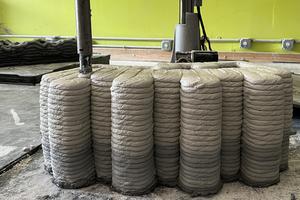 3D-printed concrete block