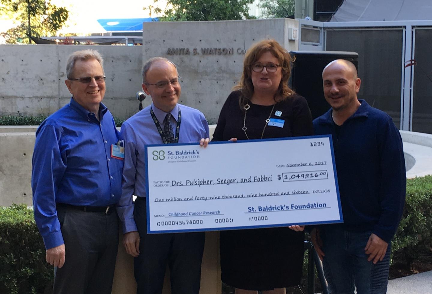 St. Baldrick's Foundation Check Presentation at CHLA