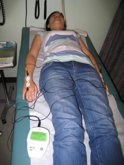 Patient Undergoing Bioelectrical Impedance Analysis