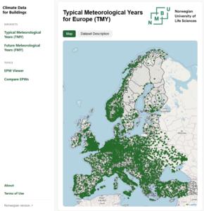 Typical Meteorological Year files for Europe