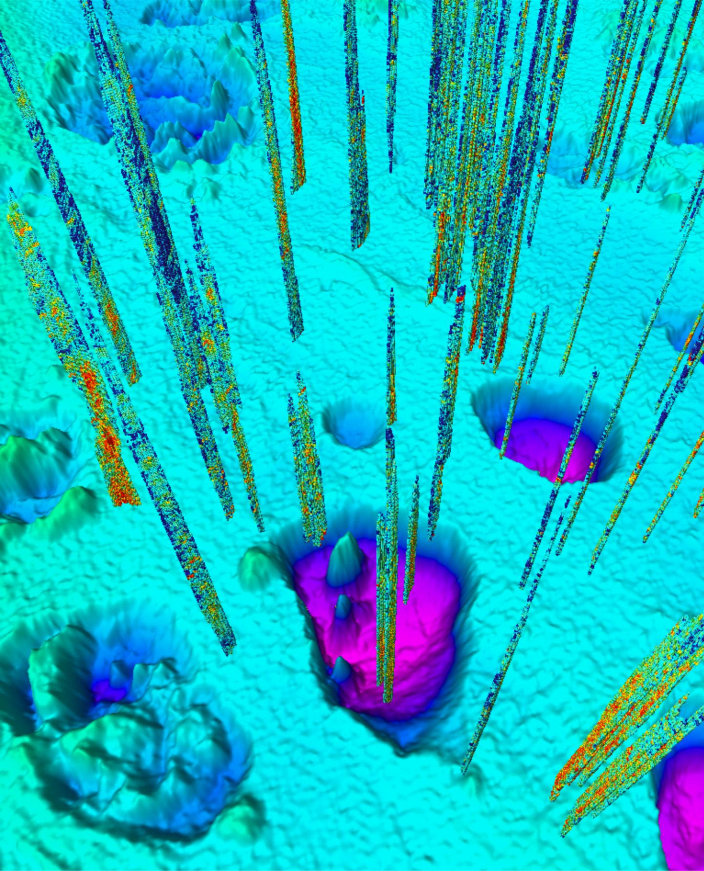 Craters Seeping Gas