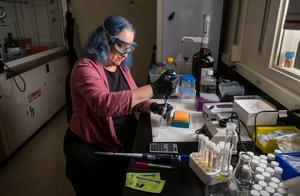 Marya Lieberman in the Lab