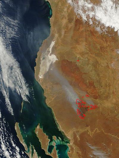 Fires in Gascoyne Region of Western Australia