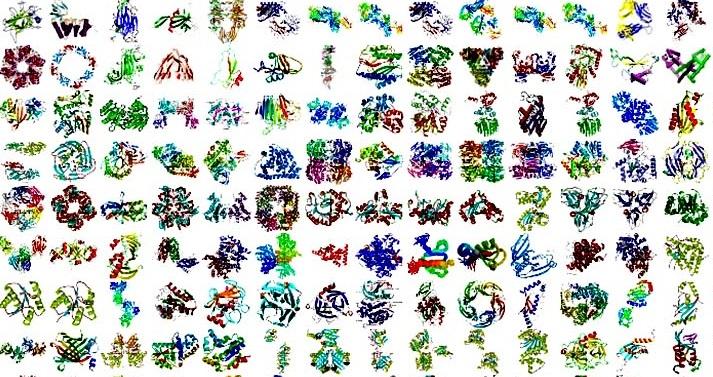 Montage of Protein Crystal and NMR Structures