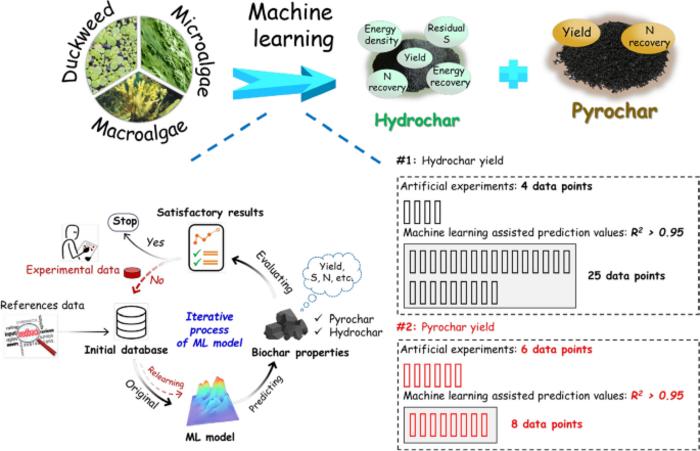 Machine-learning-aided biochar production from aquatic biomass